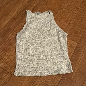 Sleeveless top, grey leopard print, size S